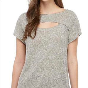 Free People June Cutout T-Shirt Heather Grey